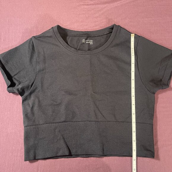 Offline by Aerie Seamless crop top tee shirt in black - Size Medium - Picture 4 of 6